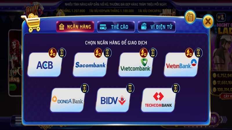 Nạp tiền Rikvip cực an toàn thông qua ngân hàng